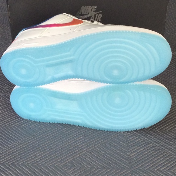 Nike Air Air Force 1 NY VS NY size 9.5 white/blue (aqua) sneakers for men. NWT - Picture 11 of 12